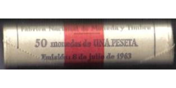 FB155   1 PESETA 1963/64 S.C. Cartucho original 50 piezas