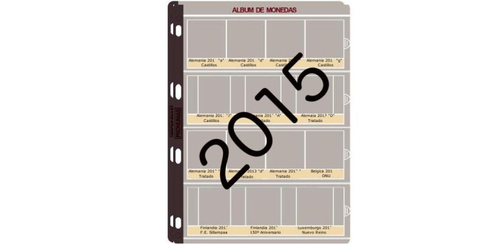 JUEGO HOJAS PREIMPRESAS 2 EUROS CONM. 2015 PRONUMAS