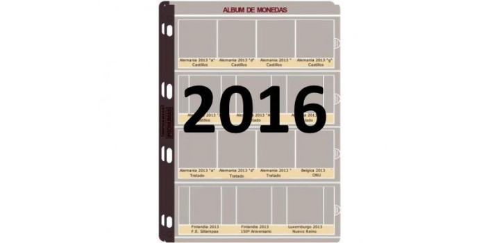 JUEGO HOJAS PREIMPRESAS 2 EUROS CONM. 2016 PRONUMAS