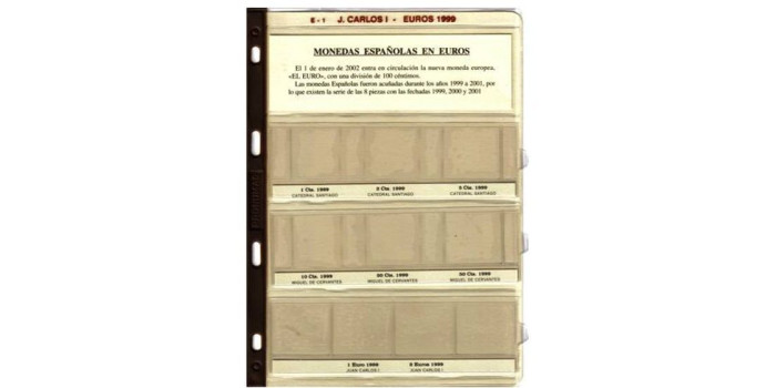 E01. HOJA PRONUMAS JUAN CARLOS EUROS 1999