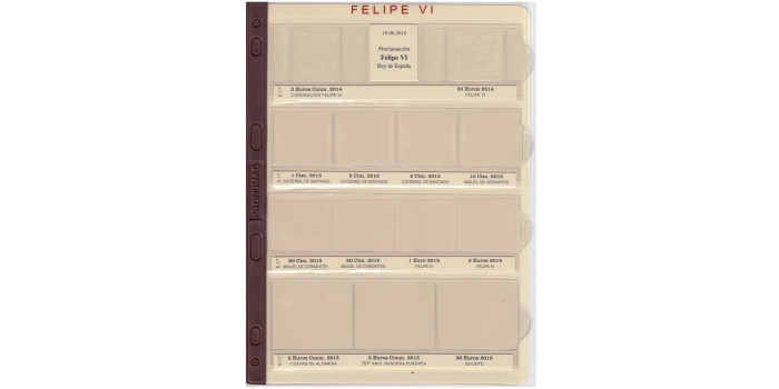 E17. HOJA PRONUMAS FELIPE VI EUROS 2015