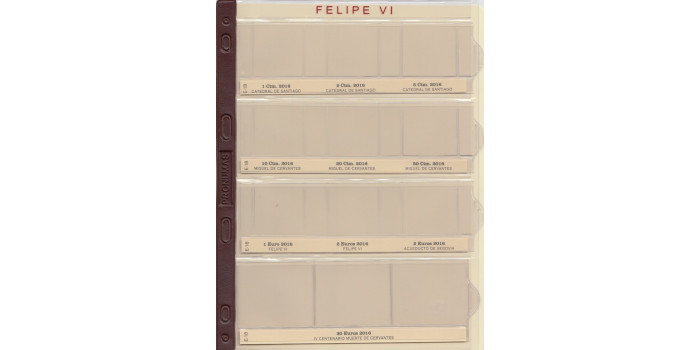 E18. HOJA PRONUMAS FELIPE VI EUROS 2016
