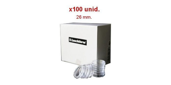 CAPSULAS LEUCHTTURM Ø 26mm  *2 Euro" - 100 unid.