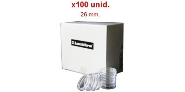 CAPSULAS LEUCHTTURM Ø 26mm  *2 Euro" - 100 unid.