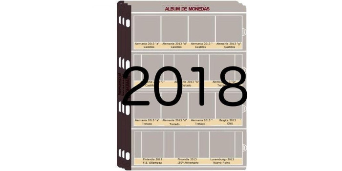 JUEGO HOJAS PREIMPRESAS 2 EUROS CONM. 2018 PRONUMAS