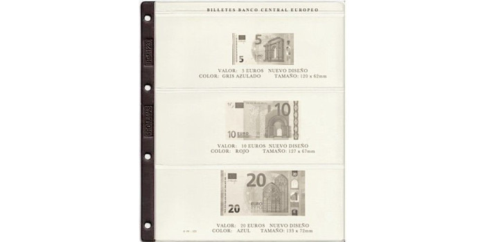 JUEGO HOJAS BILLETES PRONUMAS EUROS - NUEVO DISEÑO 2014