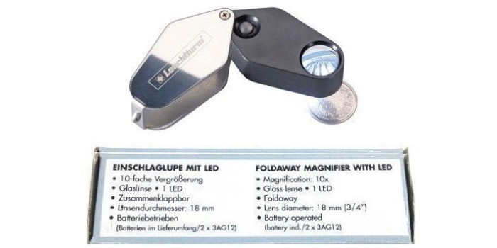 Lupa de bolsillo con LED 10X  Leuchtturm ref:329828