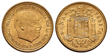 Cy16852Kt.-SPANISH STATE 1 Peseta 1947/50 SC