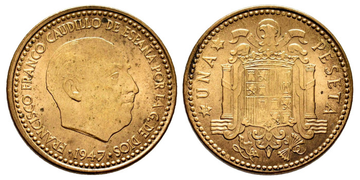 Cy16856Kt.- ESTADO ESPAÑOL 1 Peseta 1947/54 SC