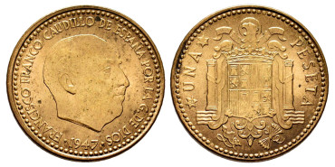 Cy16856Kt.- ESTADO ESPAÑOL 1 Peseta 1947/54 SC
