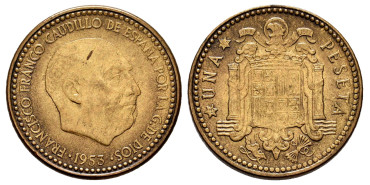 Cy16858Gt.- ESTADO ESPAÑOL 1 Peseta 1953/54. EBC-