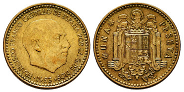 Cy16860Ht.- SPANISH STATE 1 Peseta 1953/60 EBC