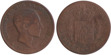 Cy16561C.-ALFONSO XII -  10 Céntimos 1879 BC
