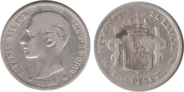 Cy16566C.-ALFONSO XII - 1 Peseta 1876 BC