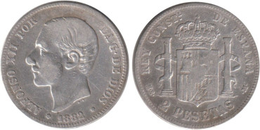Cy16577c.-ALFONSO XII - 2 Pesetas1882 BC
