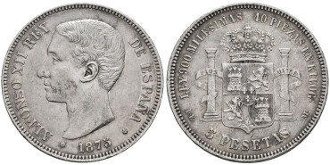Cy16580F.-ALFONSO XII - 5 Pesetas 1875 MBC+