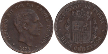 Cy16561G.-ALFONSO XII - 10 Céntimos 1879 EBC-
