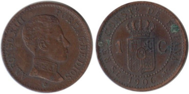 Cy16645H.-ALFONSO XIII - 1 Céntimo 1906 SLV EBC