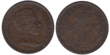 Cy16650H.-ALFONSO XIII - 2 Céntimos 1904 SMV, EBC