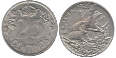 Cy16655K.-ALFONSO XIII - 25 Céntimos 1925 PCS, SC