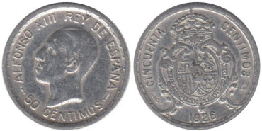Cy16670E.-ALFONSO XIII -50 Céntimos 1926 PCS, MBC