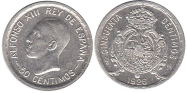 Cy16670K.-ALFONSO XIII - 50 Céntimos 1926 PCS, SC