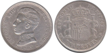 Cy16681F.-ALFONSO XIII - 1 Peseta 1903, SMV, MBC+
