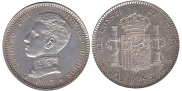 Cy16681I.-ALFONSO XIII - 1 Peseta 1903, SMV, EBC+