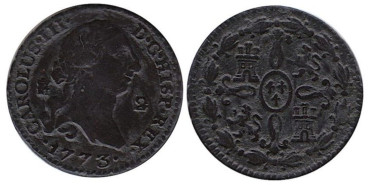 Cy10224.-CARLOS III - 2 Maravedís 1773 Segovia -MBC