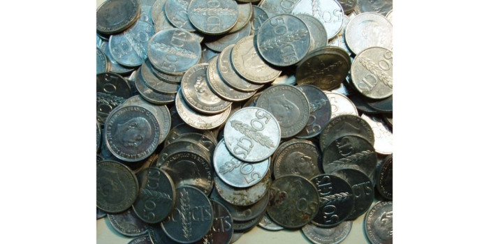 LOTE 0.50 ctm 1966 ALUMINIO - 500 piezas usadas