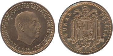 Cy16876M.- 1 Pts 1966/74 proof