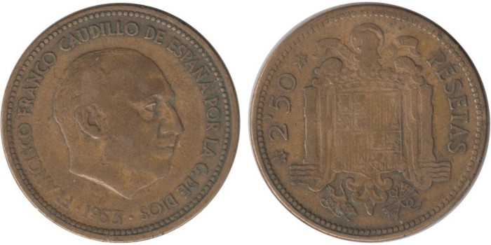 Cy16881E.- 2,50 Pts 1953/54 MBC