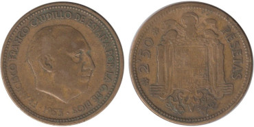 Cy16881E.- 2,50 Pts 1953/54 MBC