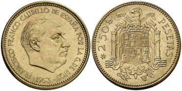 Cy16886M.- 2,50 Pts 1953/71 proof