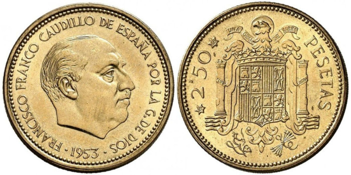 Cy16883M.- 2,5 PTS 1953/68 PROOF