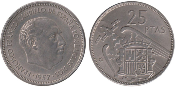 Cy16913H.- 25 Pts 1957/64 EBC