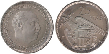 Cy16921M.- 25 Pts 1957/72 proof