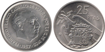 Cy16924L.- 25 Pts 1957/75 SC +