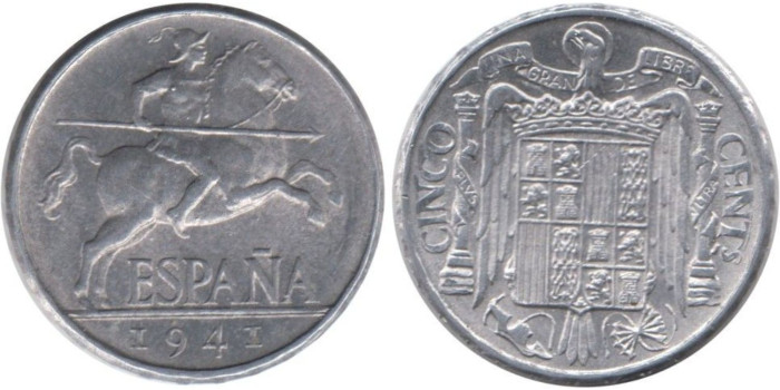 Cy16817L.- 5 Ctm 1941 SC +