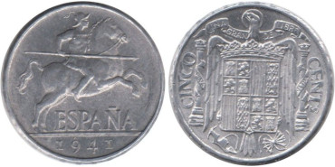 Cy16817L.- 5 Ctm 1941 SC +