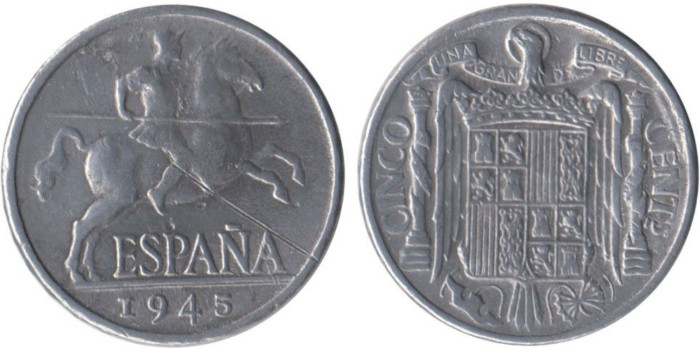 Cy16818E.- 5 Ctm 1945 MBC