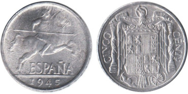 Cy16818L.- 5 Ctm 1945 SC +