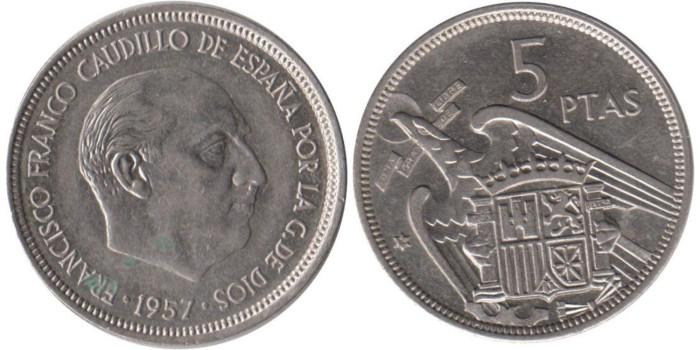 Cy16908H.- 5 Pts 1957/74 EBC