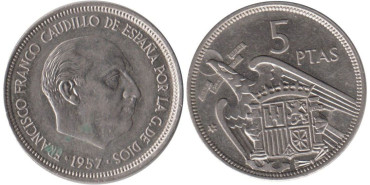 Cy16908H.- 5 Pts 1957/74 EBC