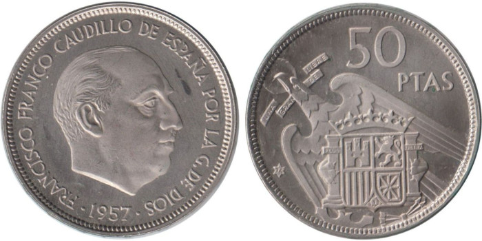 Cy16937M.- 50 Pts 1957/74 proof