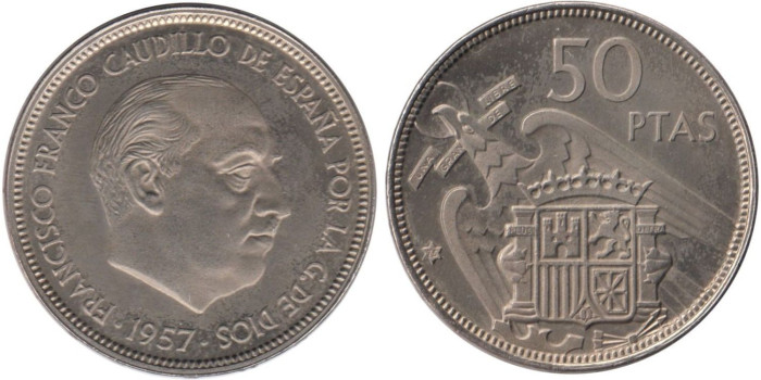 Cy16938M.- 50 Pts 1957/75 proof