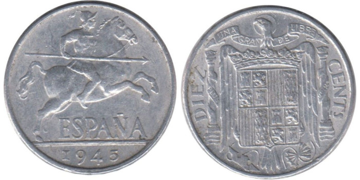 Cy16824E.- 10 Ctm 1945 MBC