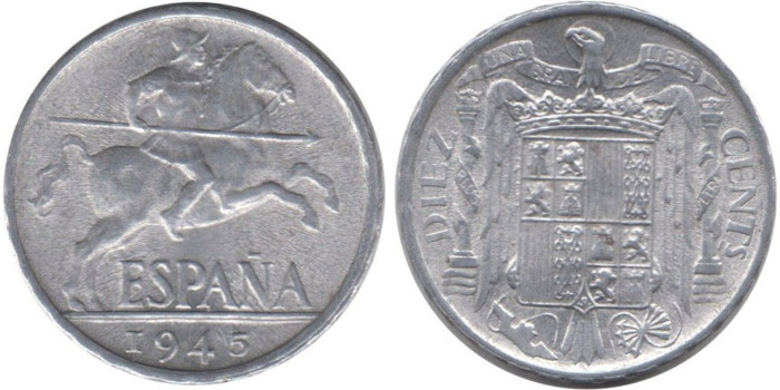 Cy16824K.- 10 Ctm 1945 SC