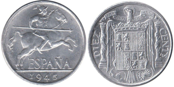 Cy16824L.- 10 Ctm 1945 SC +