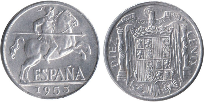 Cy16825L.- 10 Ctm 1953 SC+